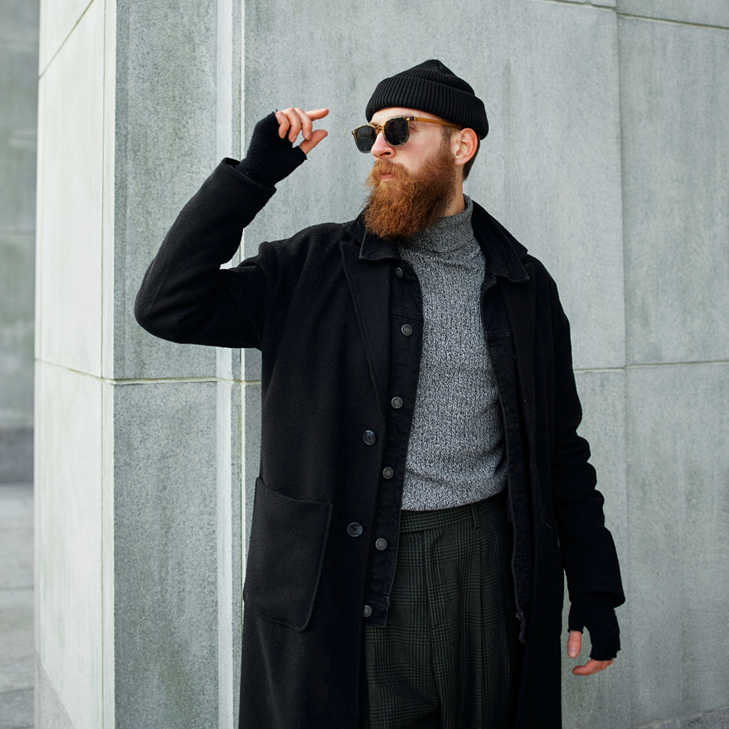Longline Wool Overcoat — Black