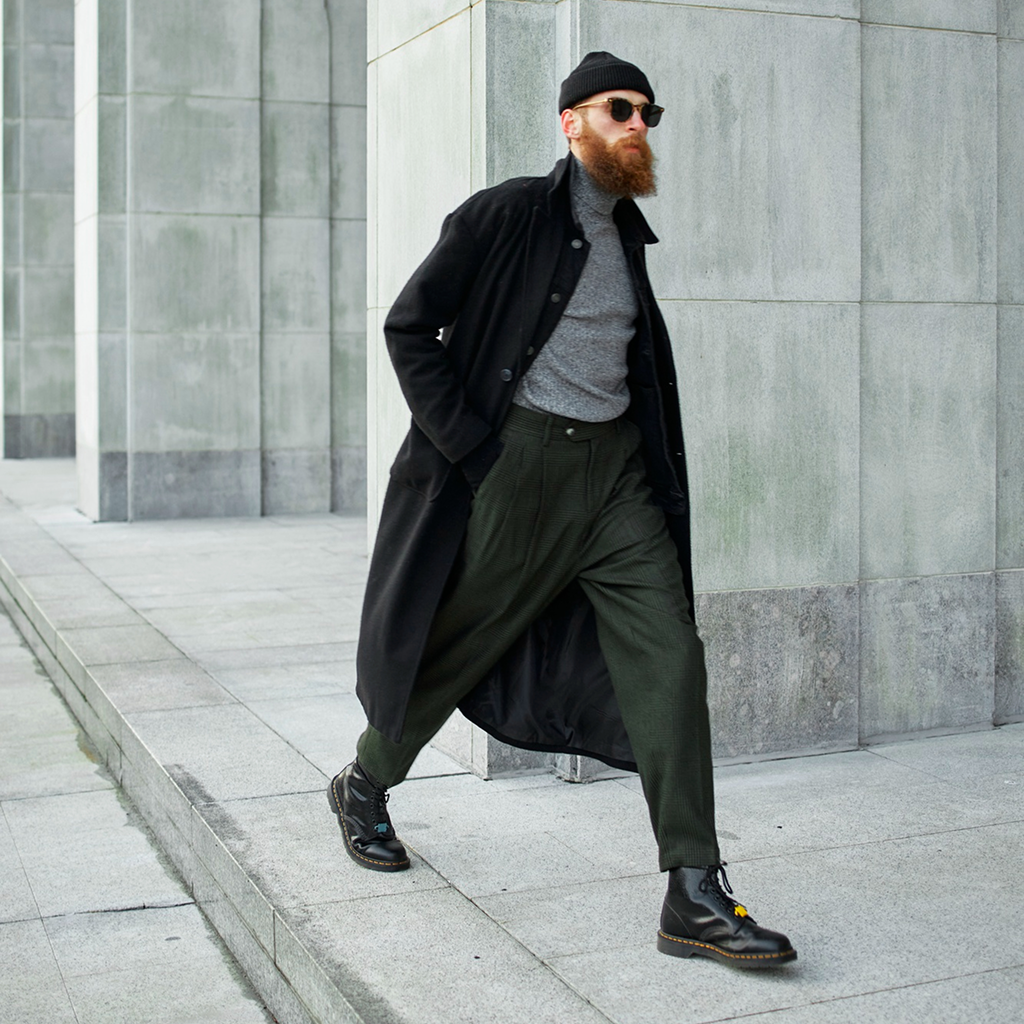 Longline Wool Overcoat — Black