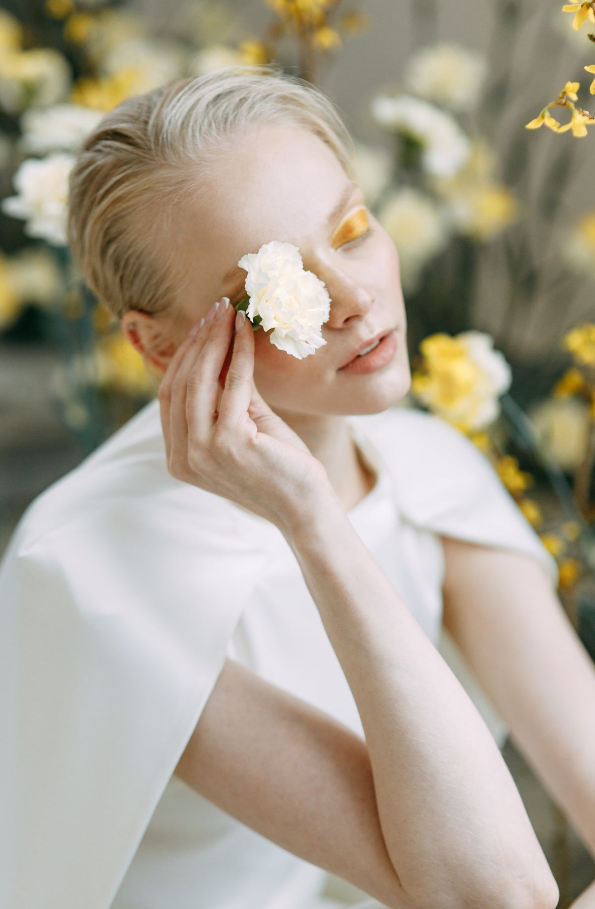 Celesté Ivory Cape Dress