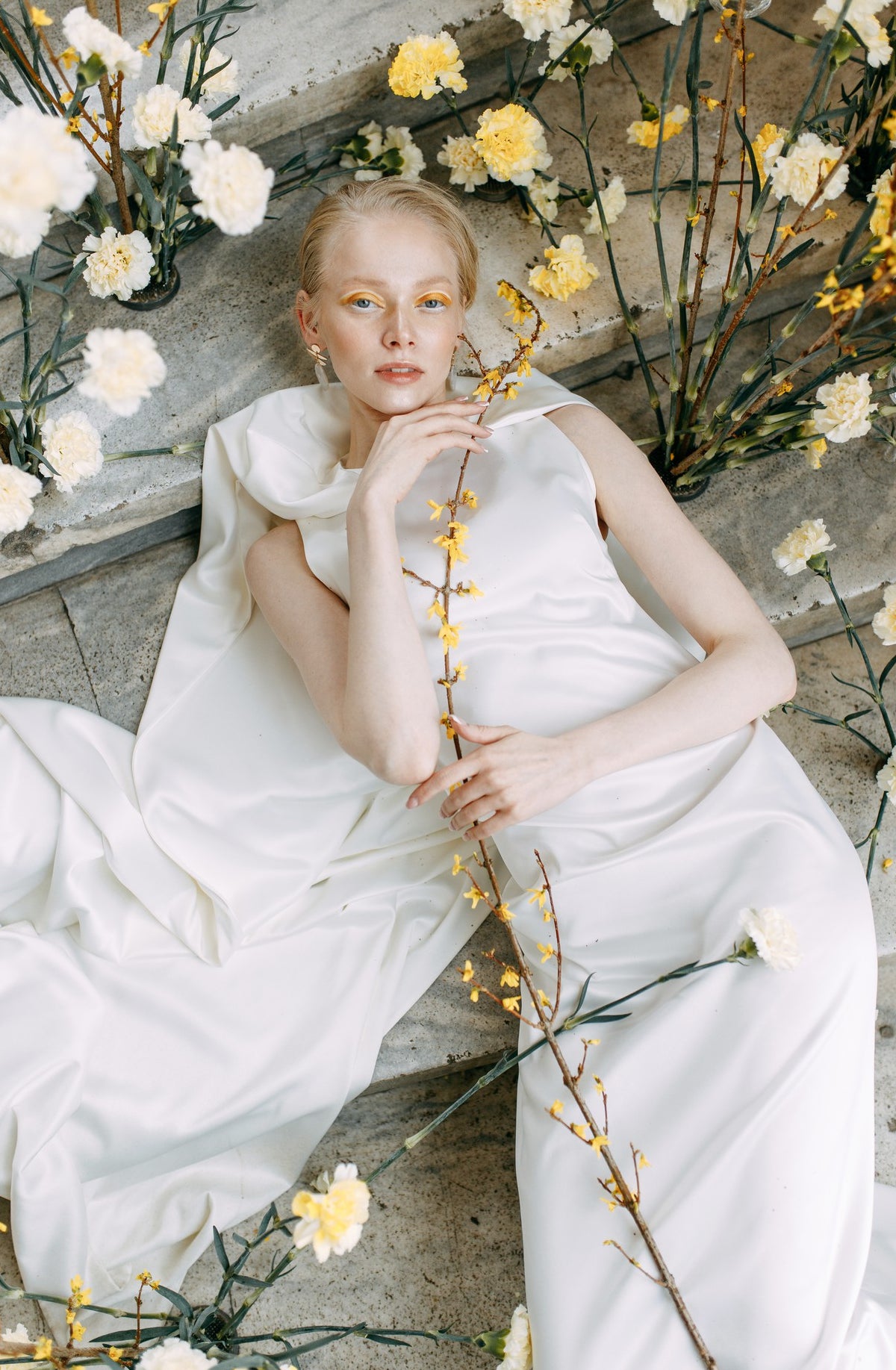 Celesté Ivory Cape Dress