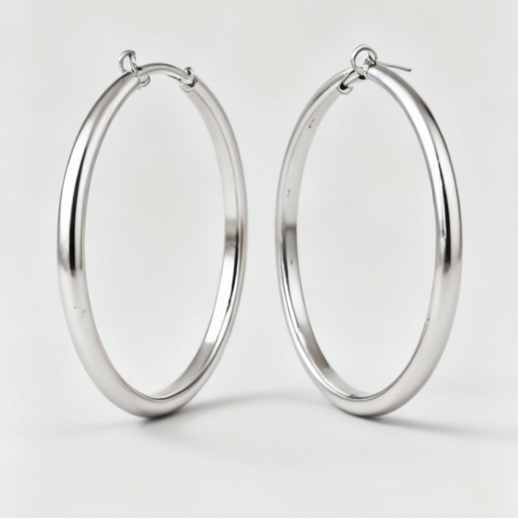 Silver Aura Hoop Earrings