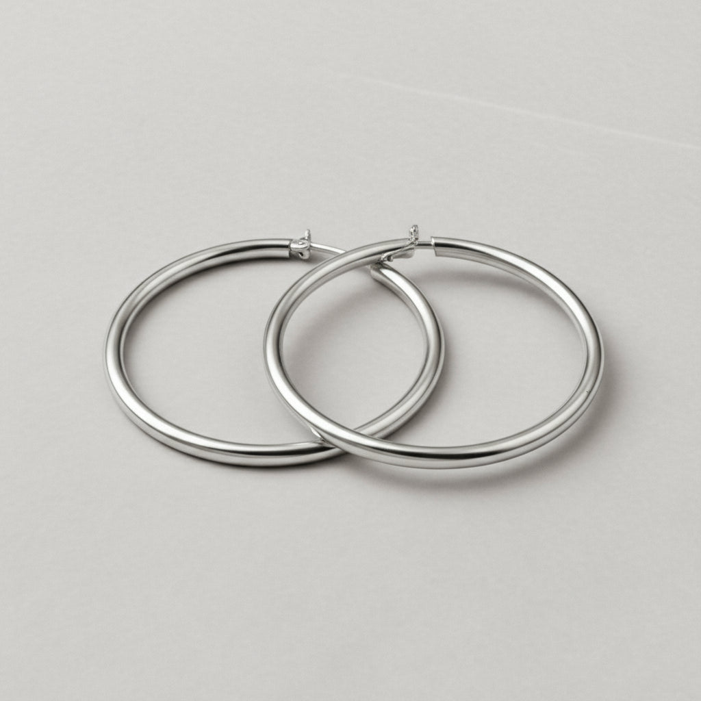 Silver Aura Hoop Earrings