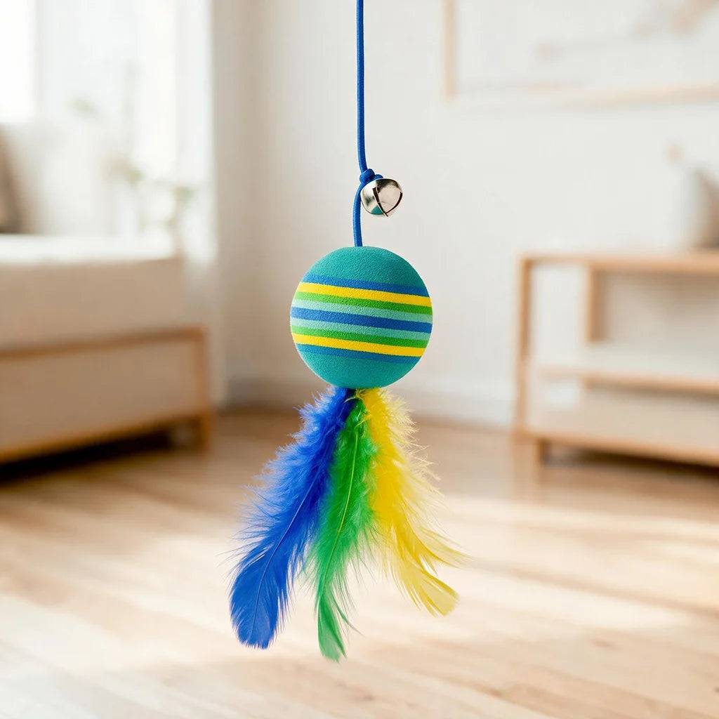 Hanging Feather Ball Cat Toy