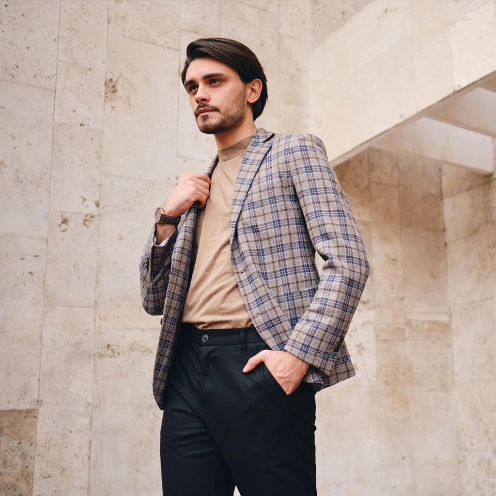 Checked Wool Blazer