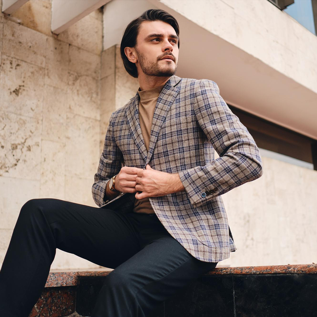 Checked Wool Blazer