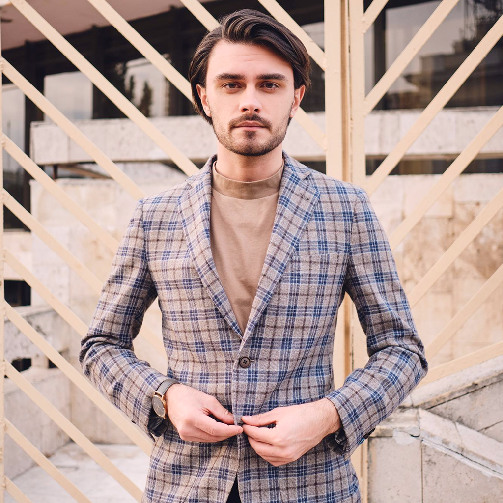 Checked Wool Blazer
