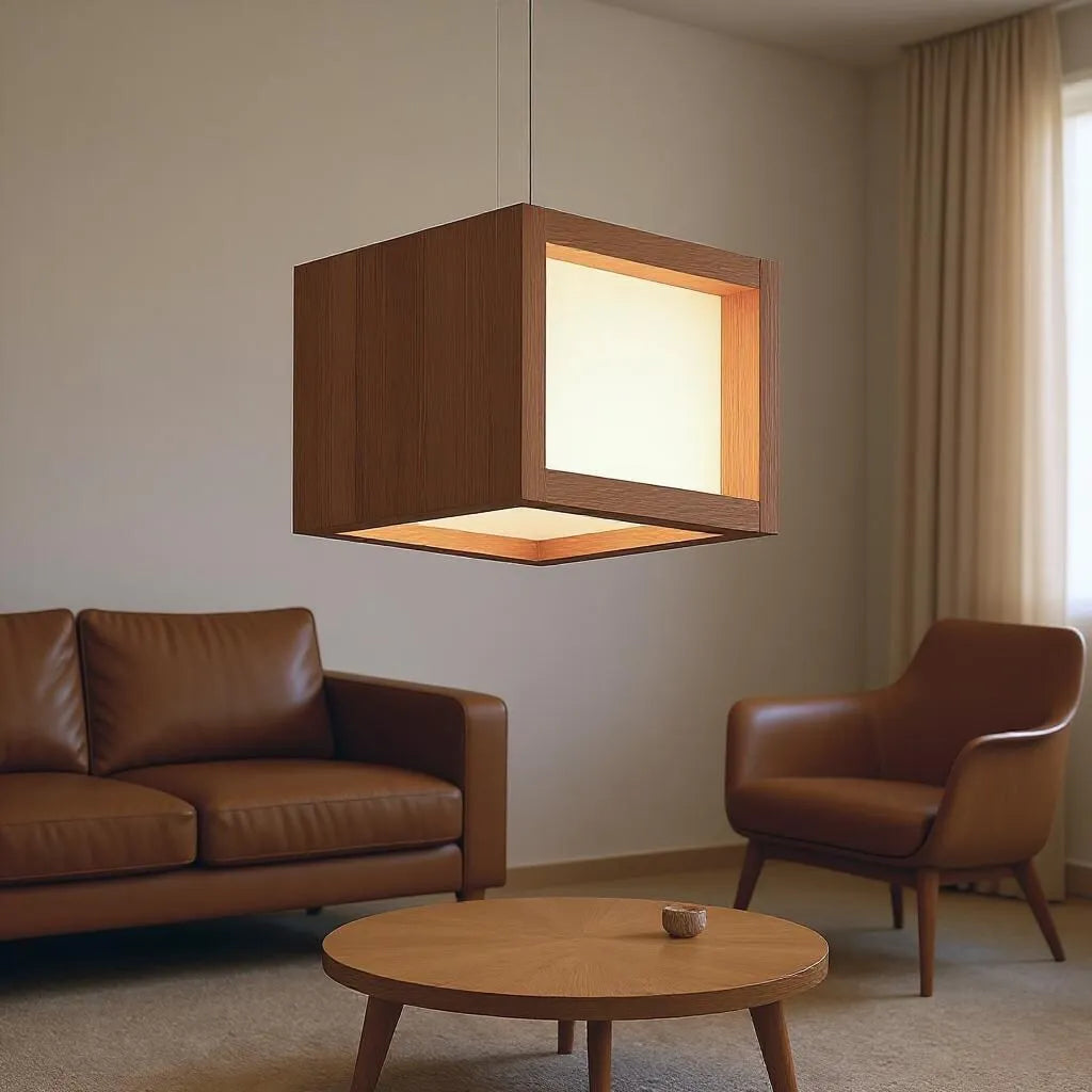 Wooden Cube Ceiling Light