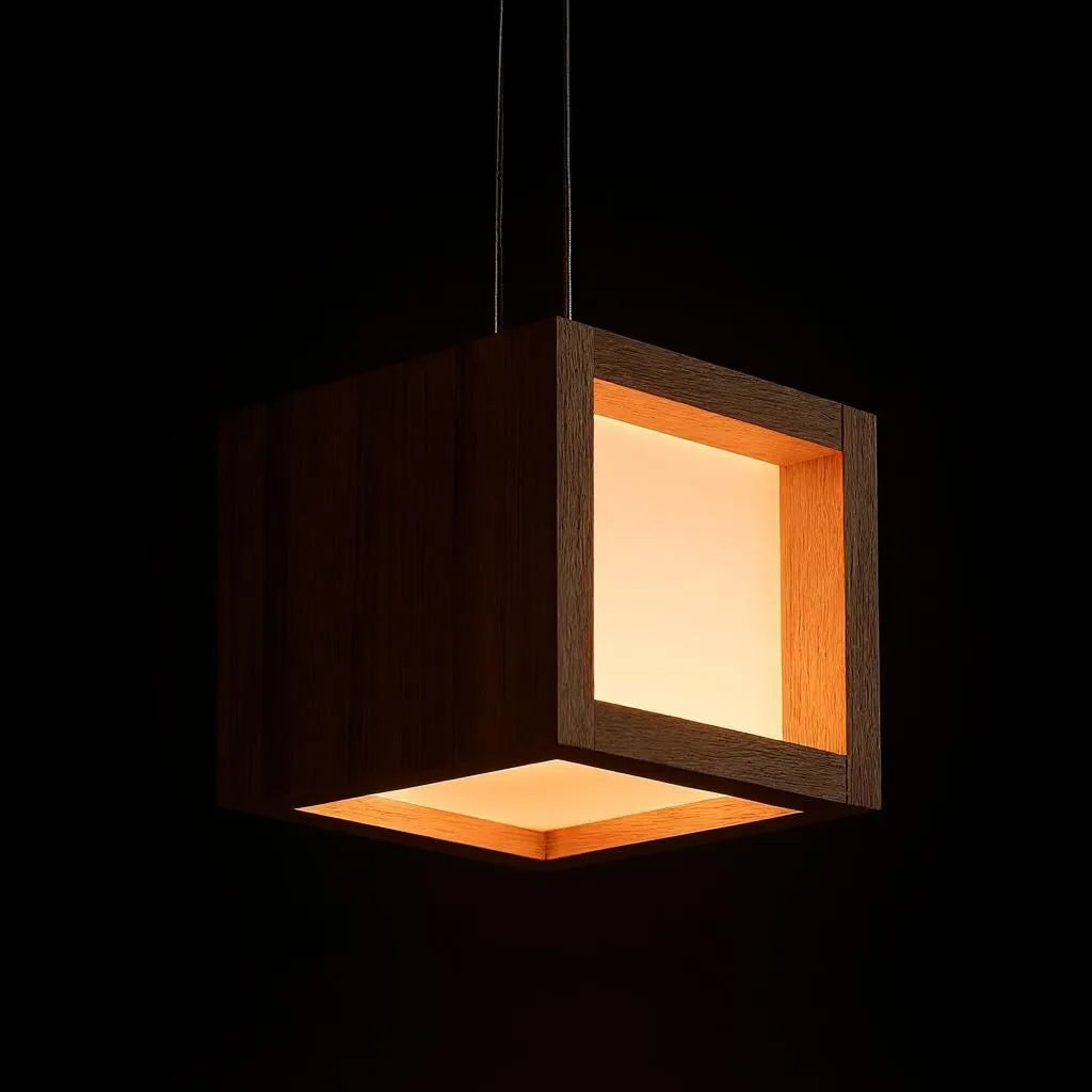 Wooden Cube Ceiling Light