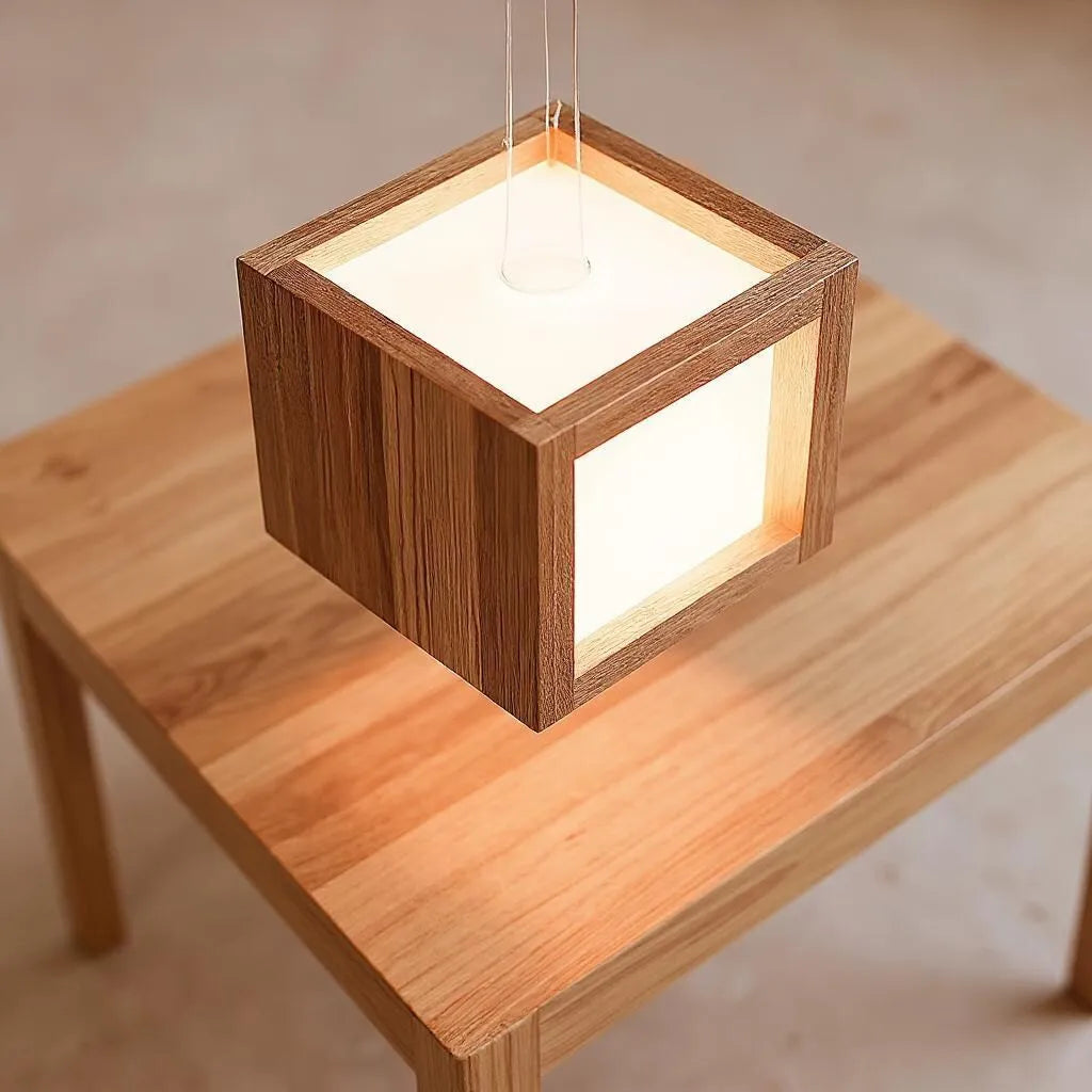 Wooden Cube Ceiling Light