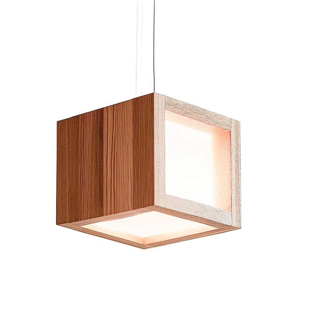 Wooden Cube Ceiling Light