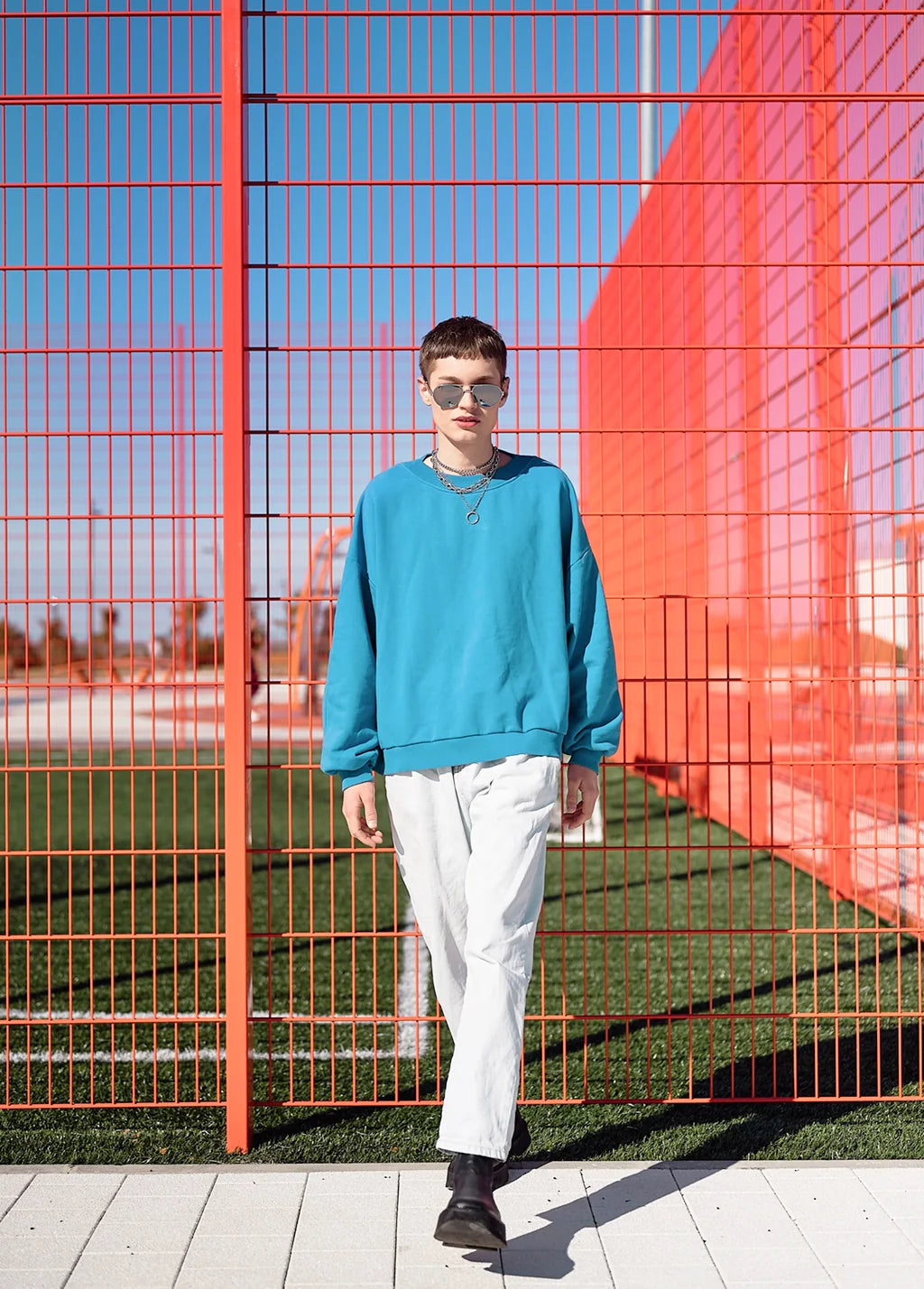 Oversized Teal Crewneck Sweatshirt
