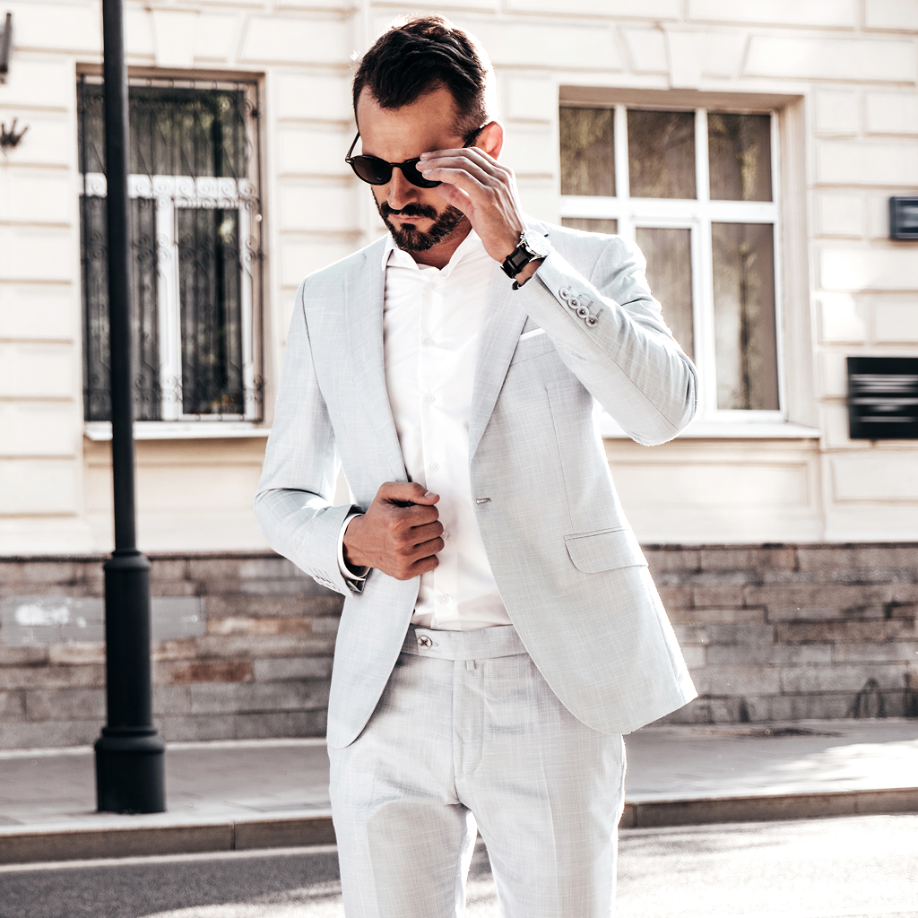 Ice Grey Windowpane Suit