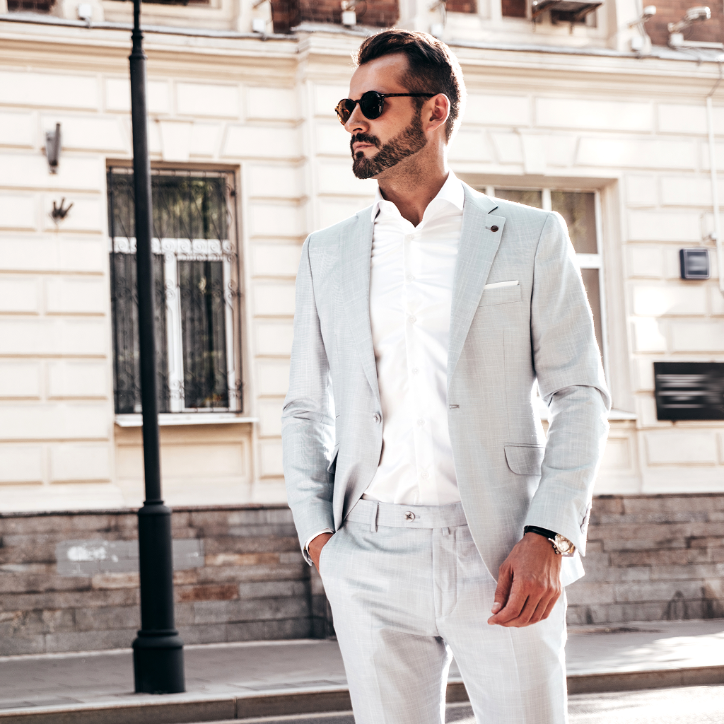 Ice Grey Windowpane Suit
