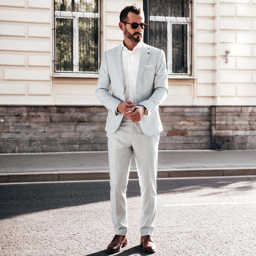Ice Grey Windowpane Suit