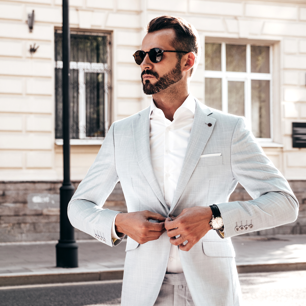 Ice Grey Windowpane Suit