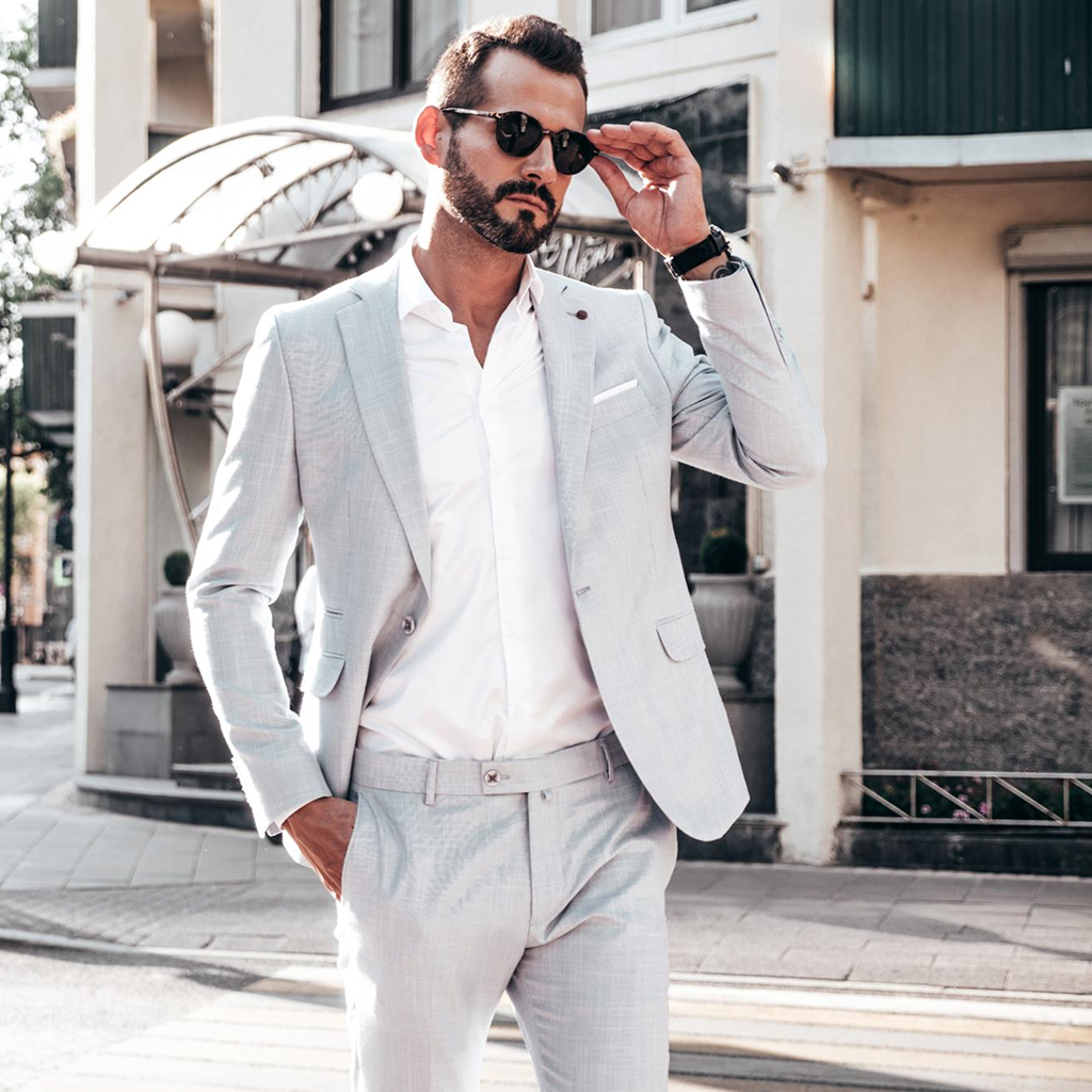 Ice Grey Windowpane Suit