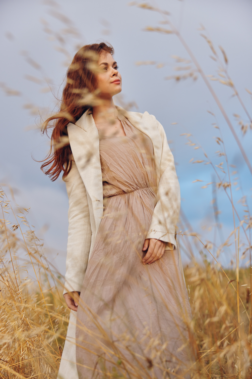 Chiffon Cinched-Waist Dress